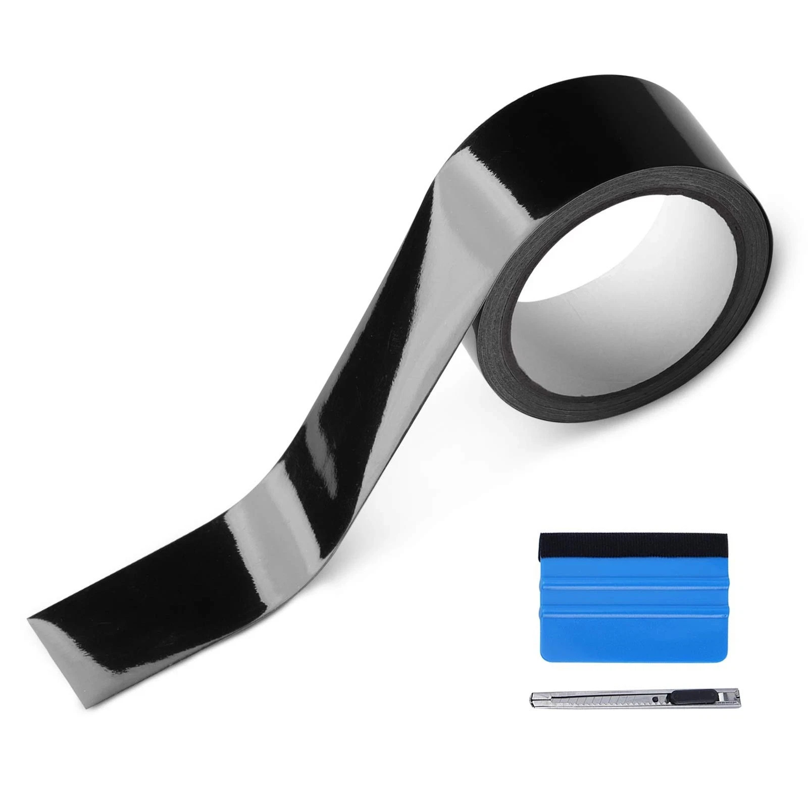 2″ x 30 Ft High Gloss Vinyl Tape for Black Out Chrome Delete Window Trim