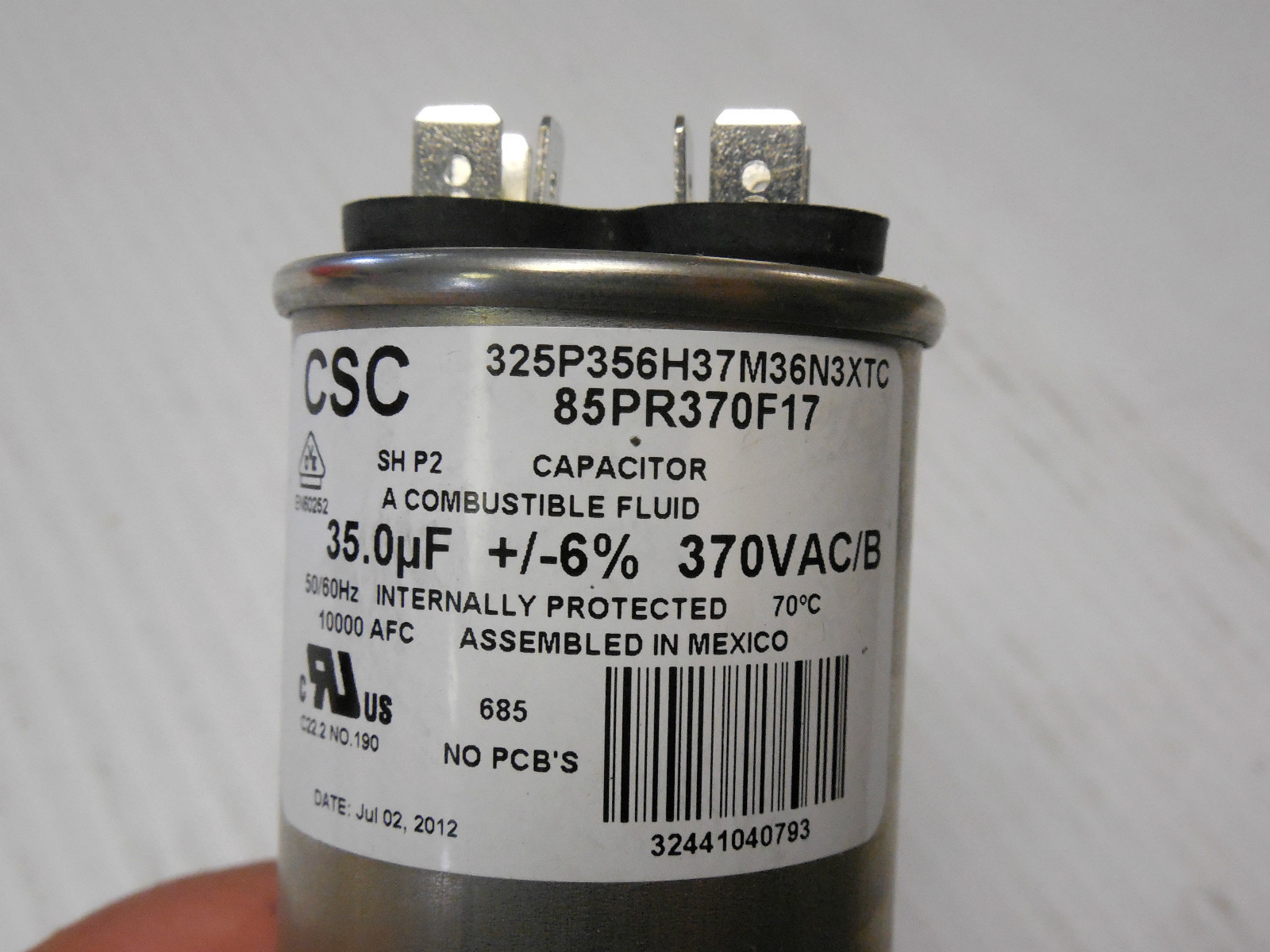 NEW CSC CAPACITOR 325P356H37M36N3XTC 35.0UF +/-6% 370VAC/B 85PR370F17