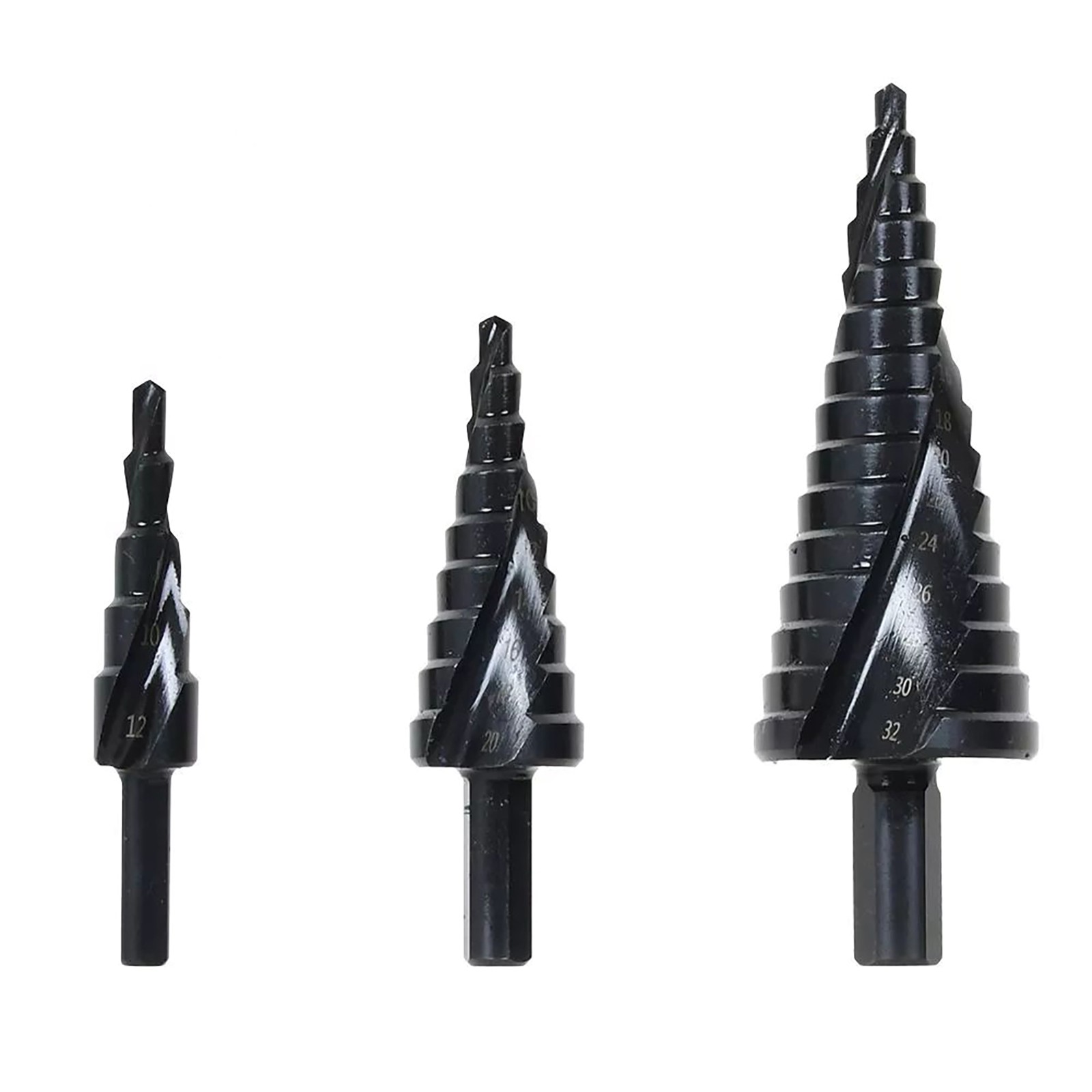 3Pcs/Set HSS Step Drill Bit Set Large Cone Titanium Bit Metal Hole Cutter