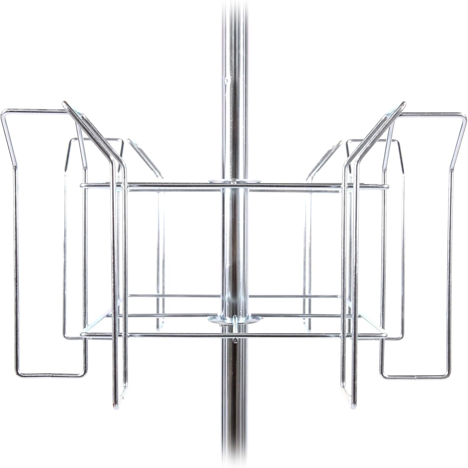 Literature Rack 4-Tier Floor Standing Chrome 64″ H 16 Pockets 8 ½” x 11″ x 2″