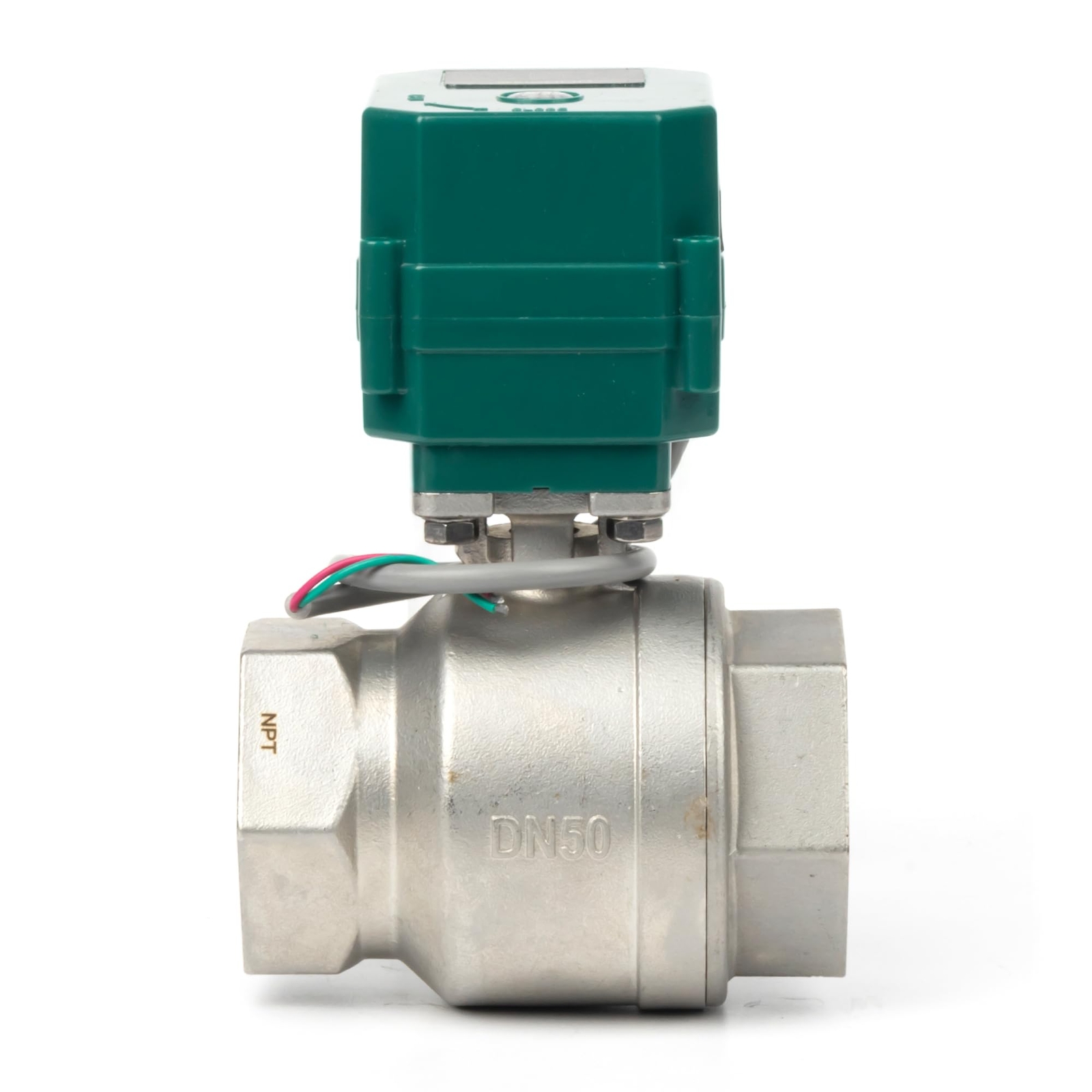 U.S. Solid Motorized Ball Valve 2 inch Stainless Steel 9-24V AC/DC