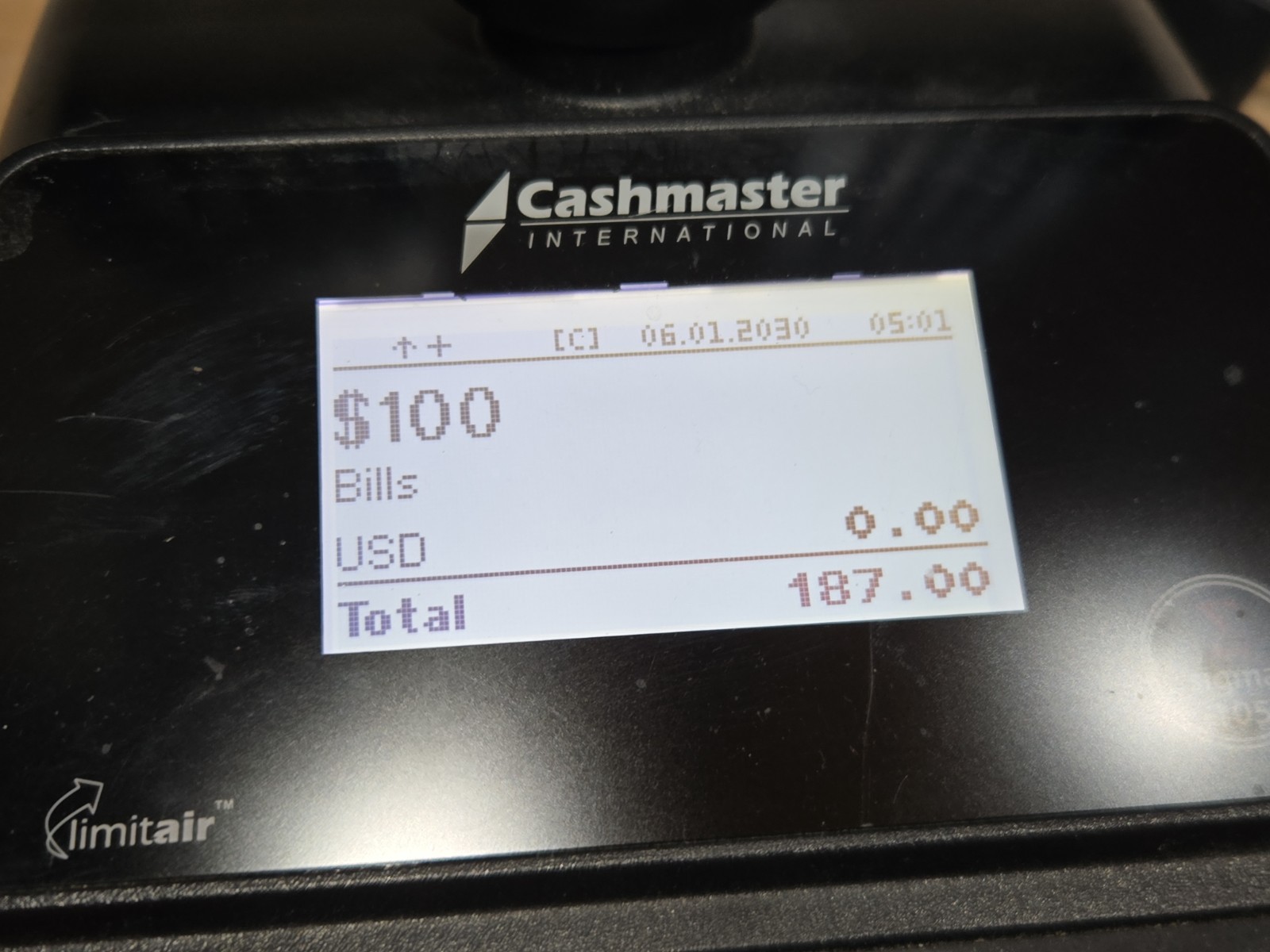 Cashmaster International Sigma 105 Cash Counter Scale Basket w/ Charger TESTED