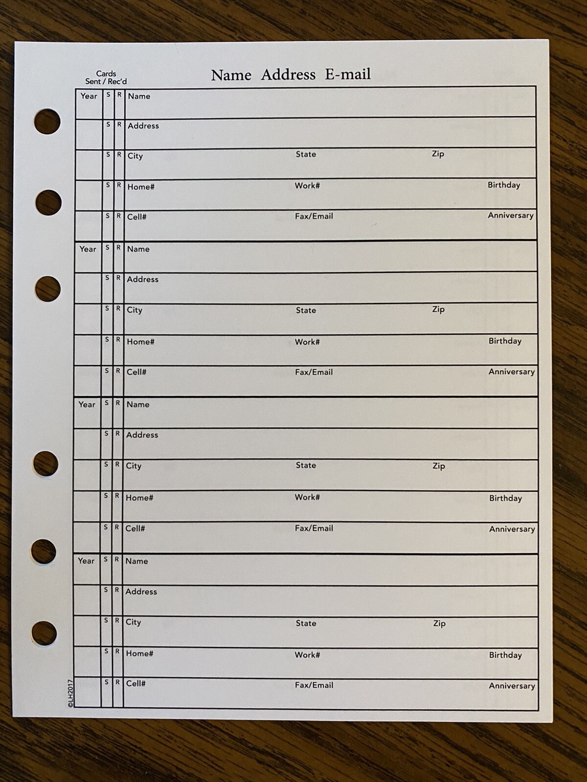 4 3/4 x 6 Inch AR253 Size ADDRESS REFILL 14 Sheets (28 Pages) Fits Hallmark