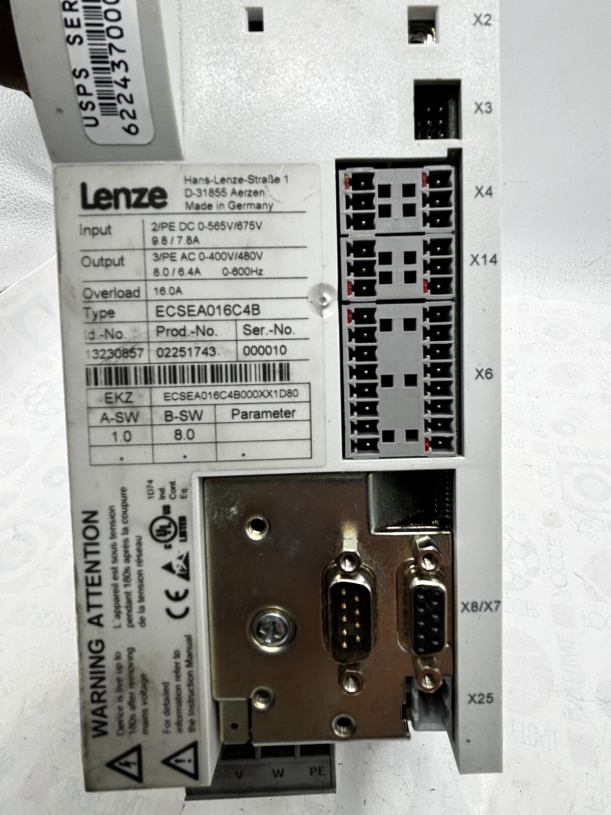 LENZE ECSEA016C4B SERVO DRIVE MOTOR CONTROLLER INVERTER 16.0A 0-600HZ 🎯