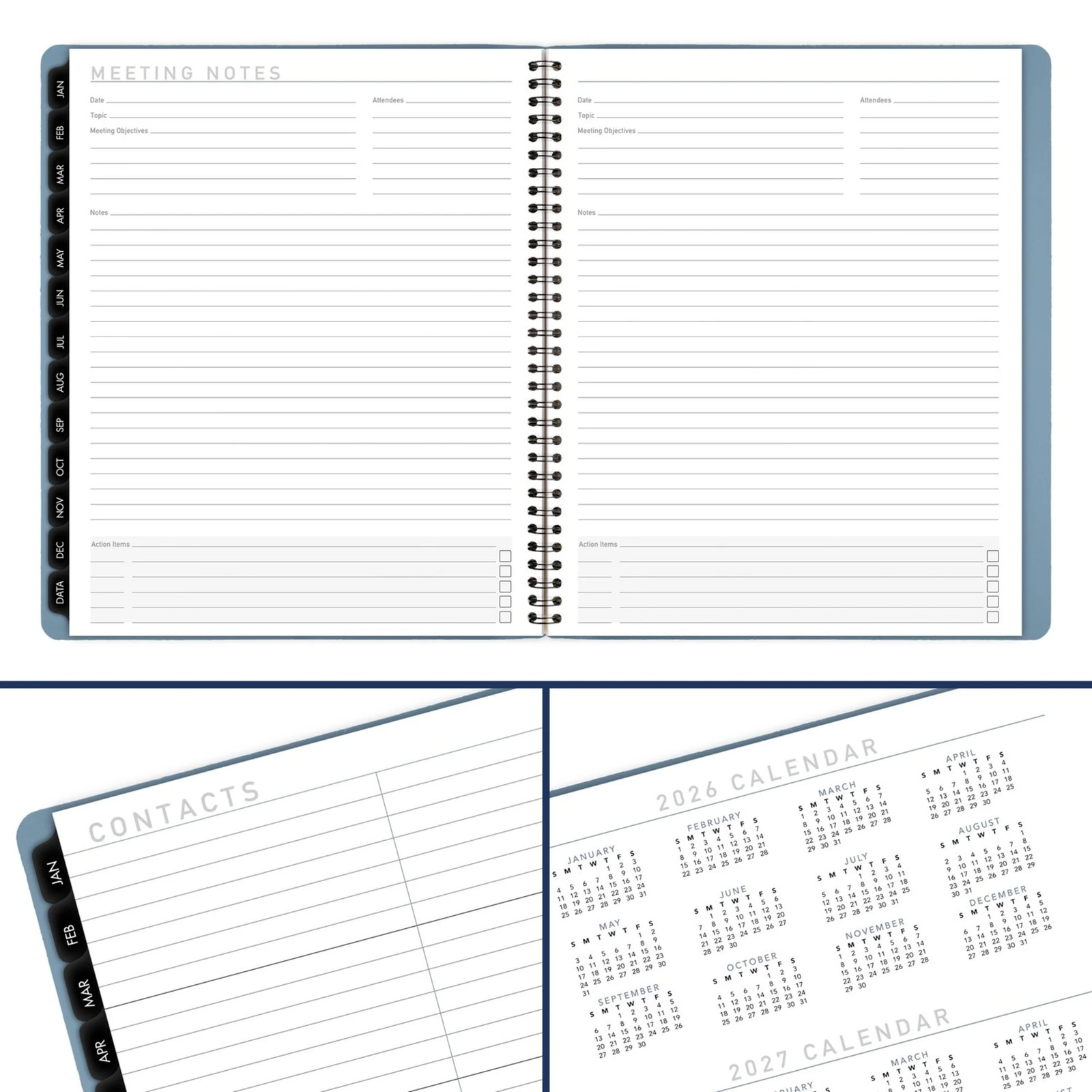 AT-A-GLANCE Contemporary 2027 Monthly Planner, Drizzle, Large, 9″ x 11″