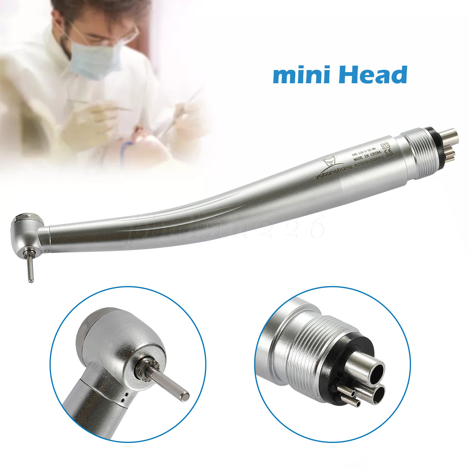 Yabangbang Dental Handpiece Small High Speed Turbine 4Hole NSK Style Mini Head