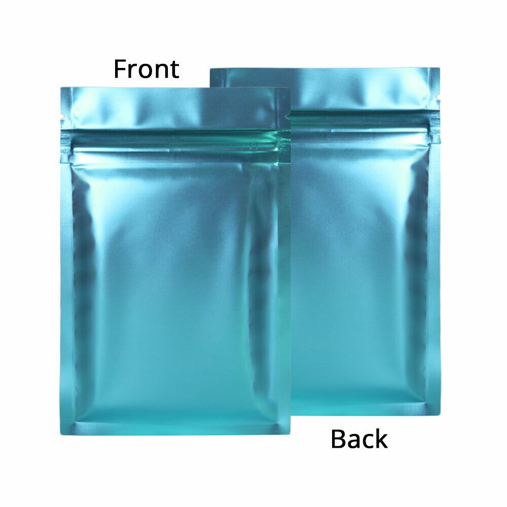Blue Various Sizes Foil Zip Pouch Light Block Moisture Proof Reusable Bags