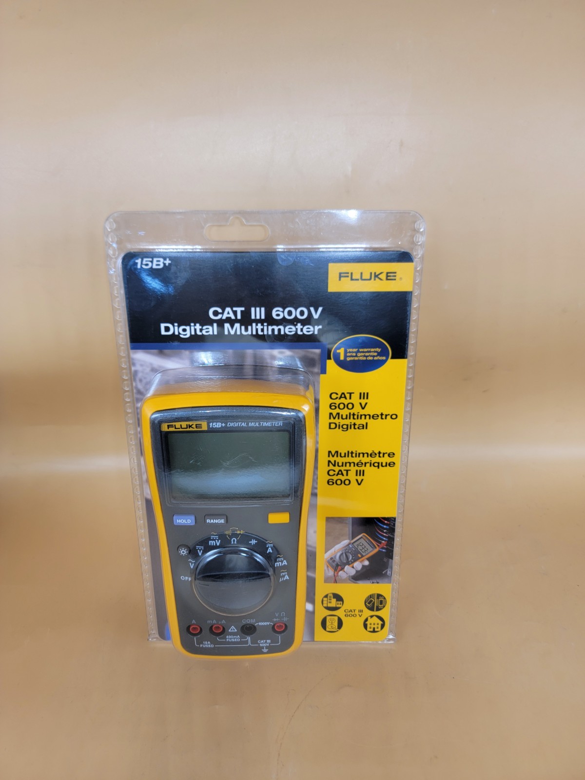 Fluke 15B+ CAT III 600V Digital Multimeter (1000V/10A)