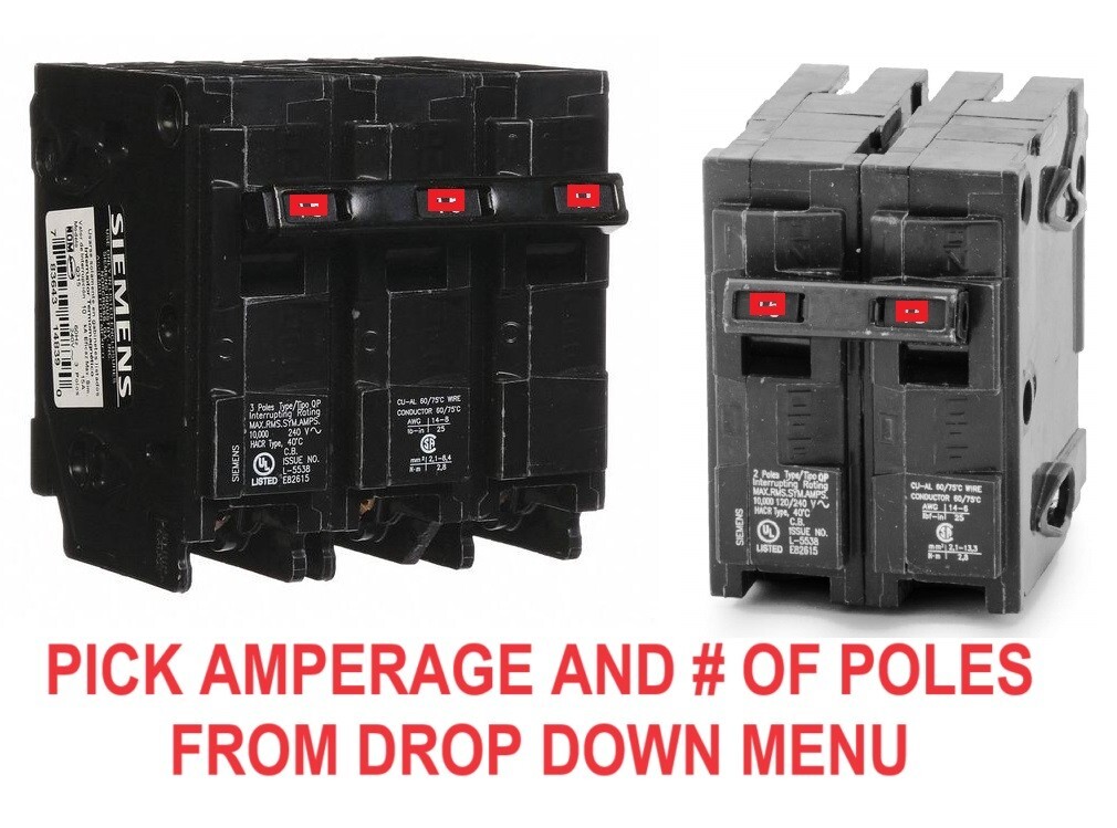 NEW SIEMENS QP Q CIRCUIT BREAKER 15-100A 2 3 POLE 240V Q315 Q3100 Q215 Q220 Q330