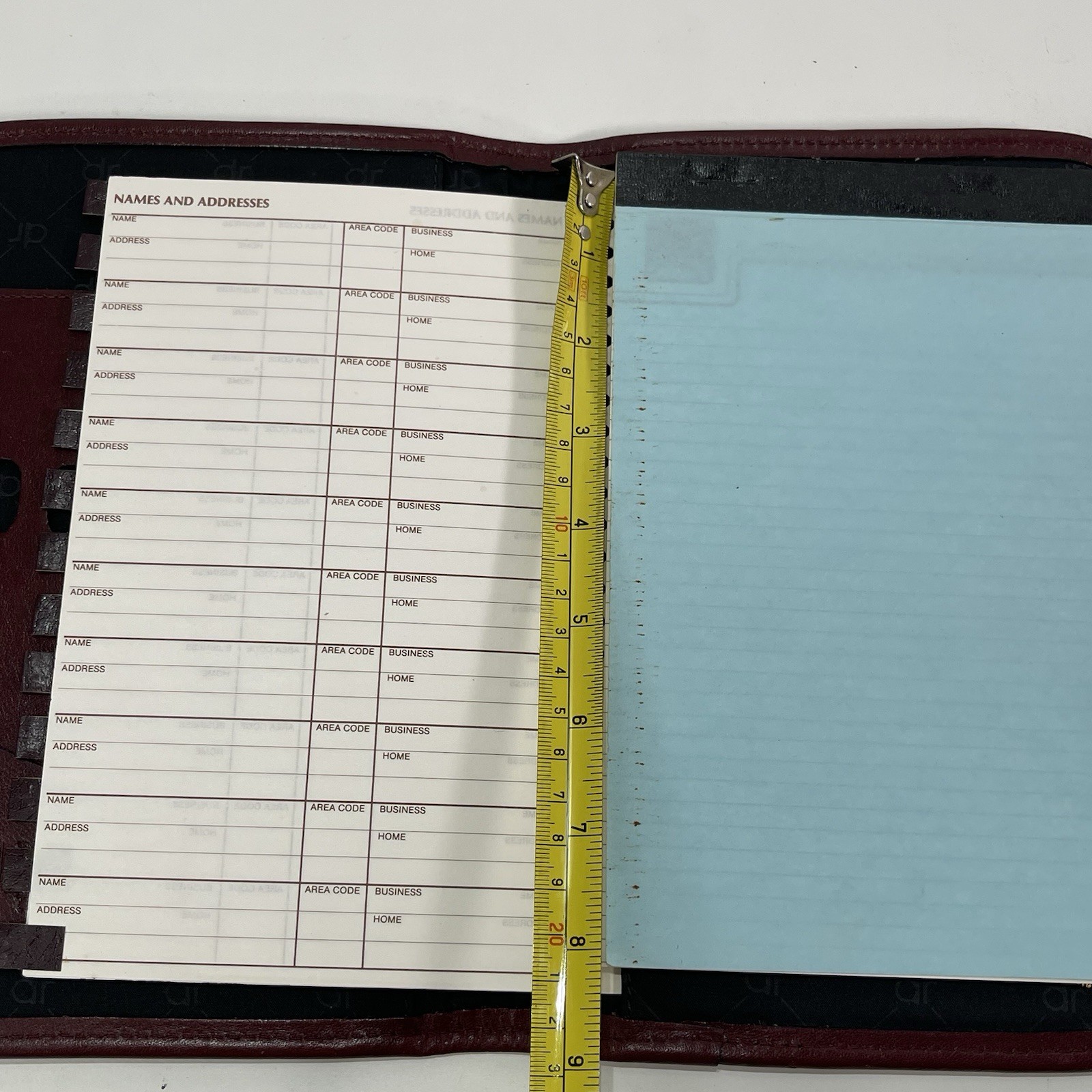 Vintage Del Rio Leathers Planner Organizer Burgundy Leather Notepad 10×6»