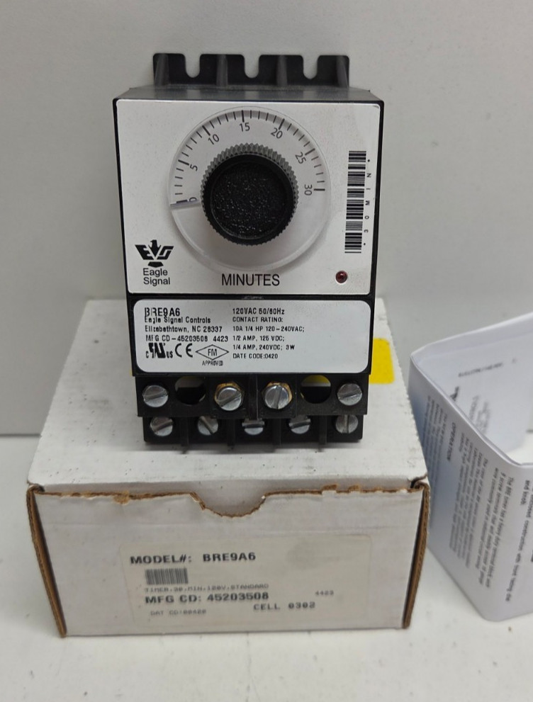NEW IN BOX! EAGLE SIGNAL 120V 0-30MIN ELECTRONIC RESET TIMER BRE9A6
