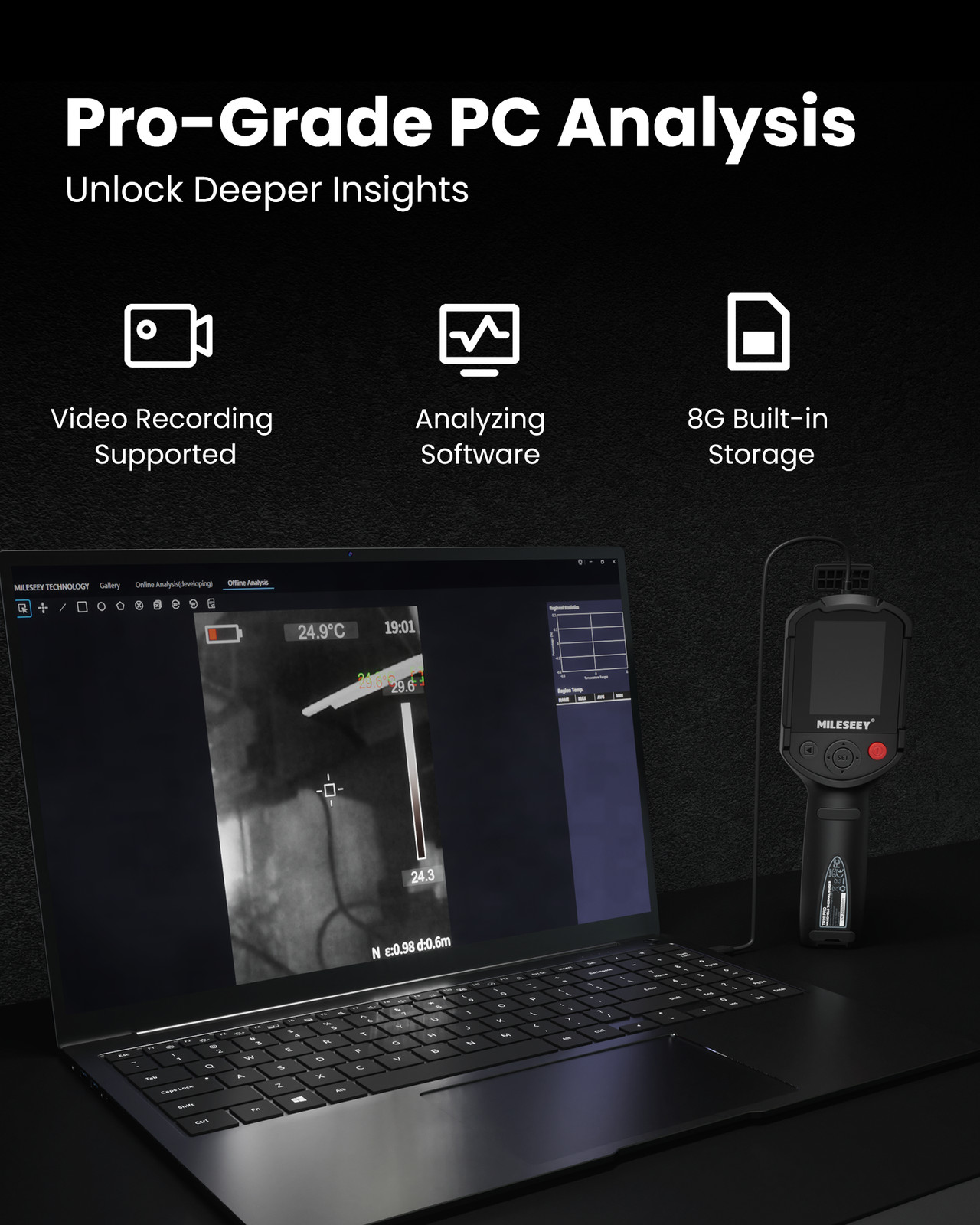 Mileseey Thermal Imaging Camera 320 × 240 IR Resolution 50 HZ Dual Camera