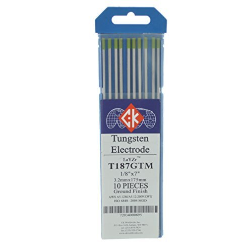 CK T187GTM LaYZr Tungsten Electrode 1/8″ x 7″, 10 pack