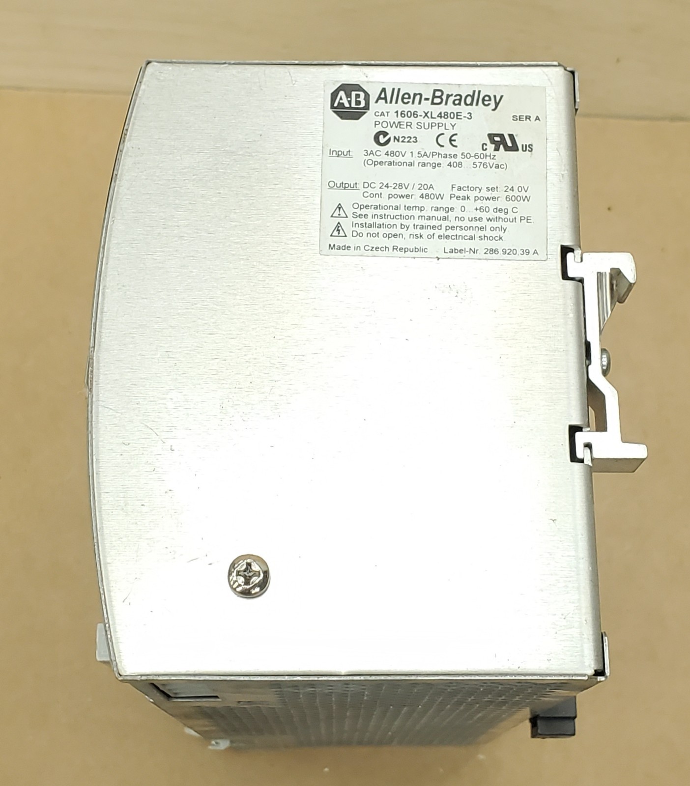 Allen Bradley 1606-XL 24VDC 20Amp Power Supply 1606-XL480E-3 w/ 480VAC Tested💯