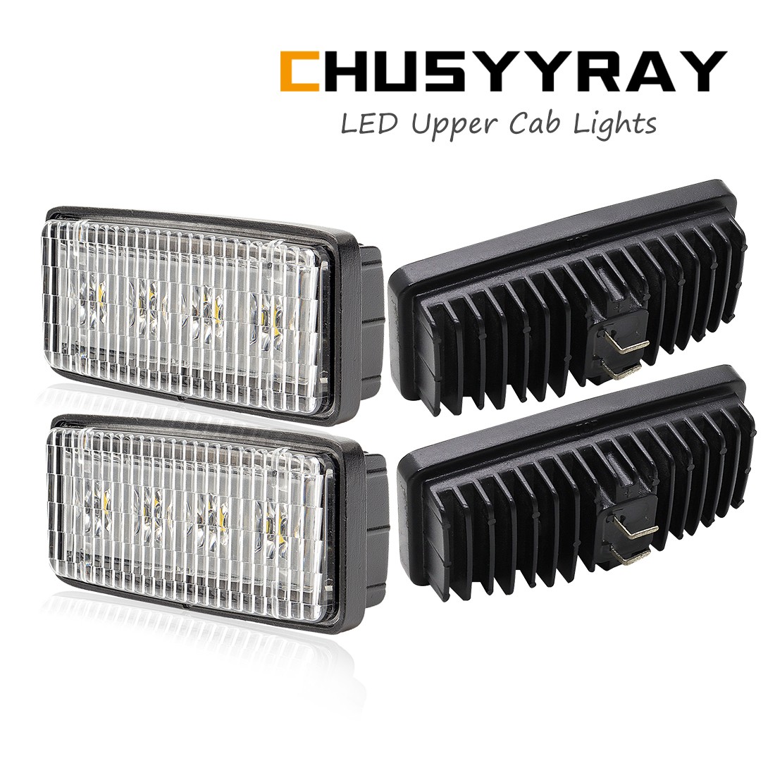 4X LED Upper Cab Lights for Deere 7210, 7410, 7510, 7610, 7710, 7810