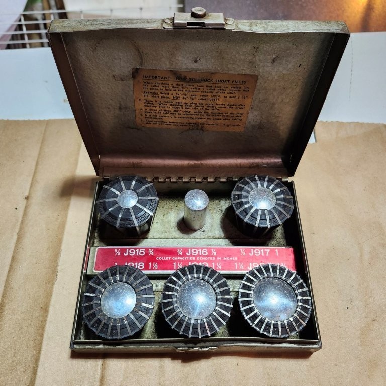 Jacobs Rubber Flex Collars Used 6 Pcs. as Listed in Steel Case Shown USA