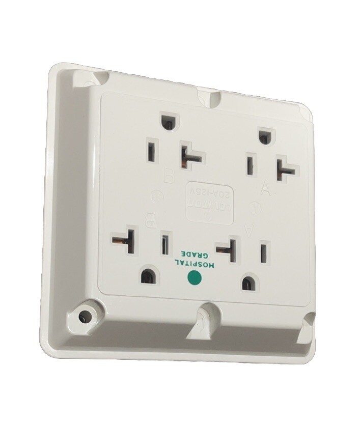 🔥1 Unit ~ P&S 420-HW Hospital Grade Quad Receptacle Outlet, 20A 125V🔥