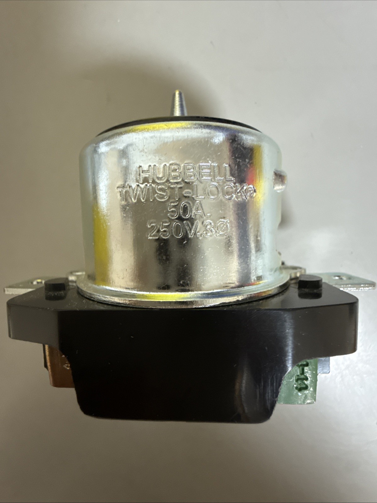 Hubbell CS8369 50A 250V 3 Phase Twist Lock Receptacle 3 Pole 4 Wire Grounding