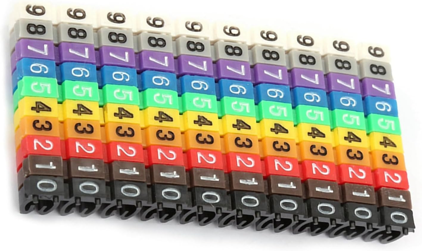 Wire Number Labels, 0.2 X 0.1In Colorful Wire Number Tube Cable Marker, Digital