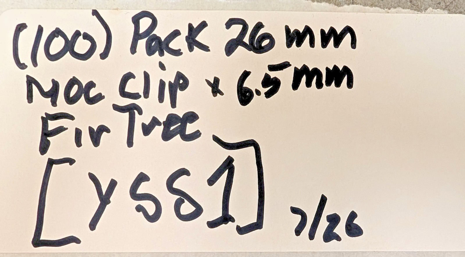 100) Pack 26mm MOC Clip With Round Fir Tree Fastener 151-01828 MOC26FT6.5 [Y2S1]