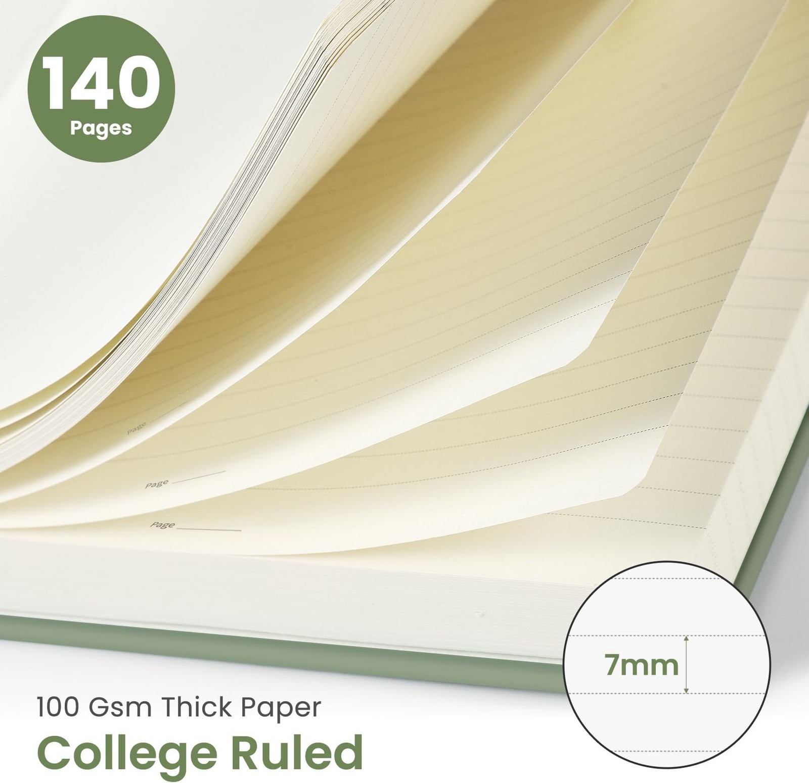 Taja Lined Spiral Journal Notebook for Women & Men, 140 Pages, College Ruled …