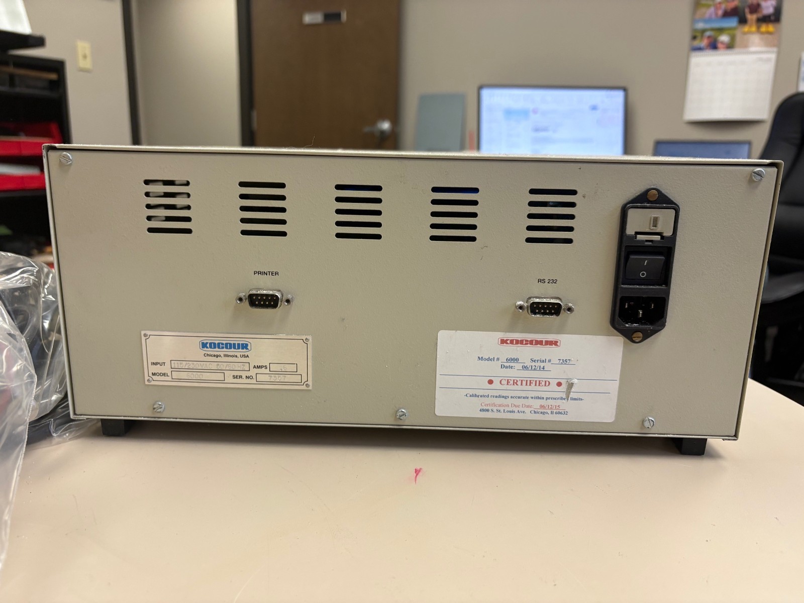 Kocour 6000 – Coulometric Tester (USED TWICE – SHELVED FOR 5 YEARS)