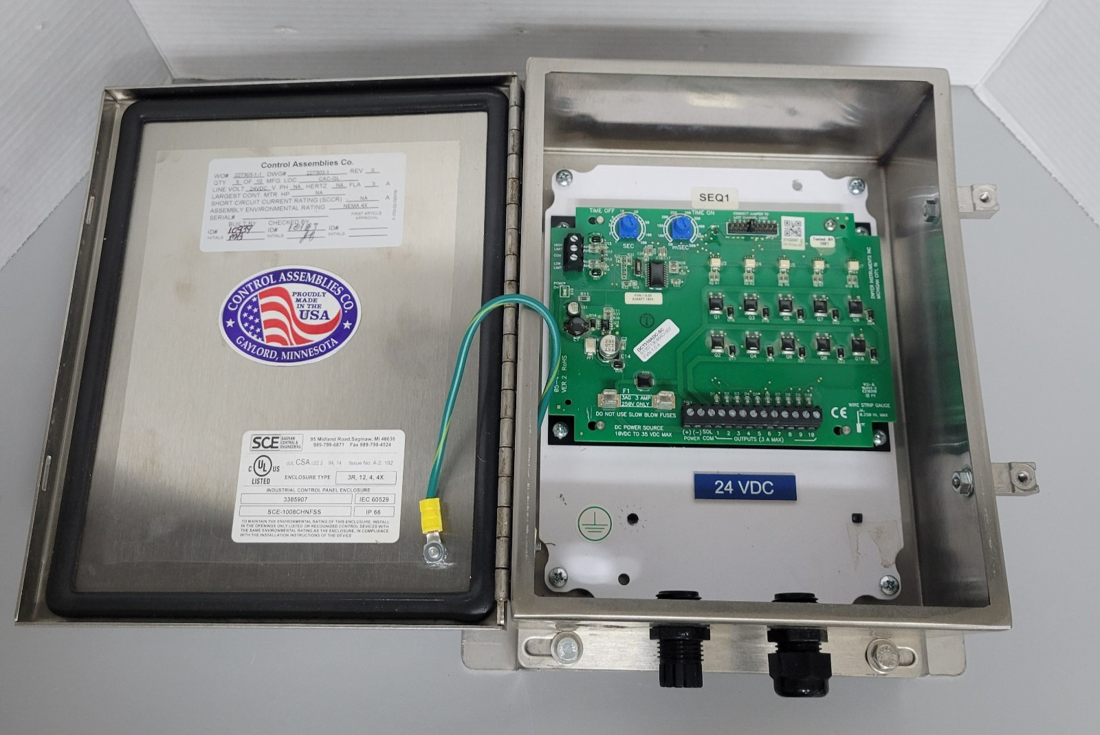 Dwyer DCT510ADC-SC Timer Control w/Saginaw SCE-1008CHNFSS Enclosure Assy (R32)