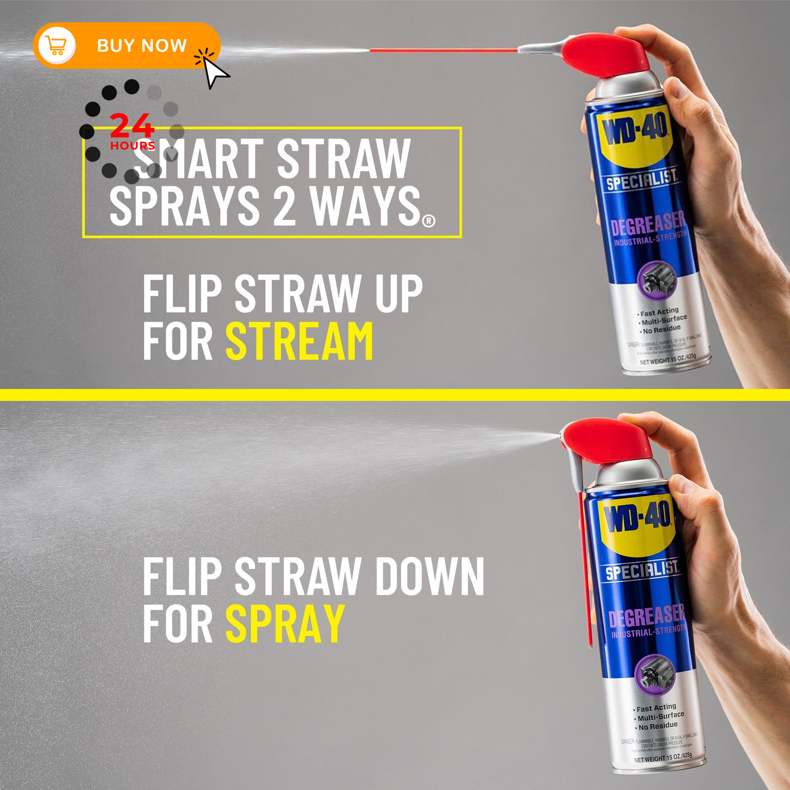 WD-40 Specialist Degreaser with Smart Straw, Heavy-Duty 15 Fl Oz (Pack of 1)