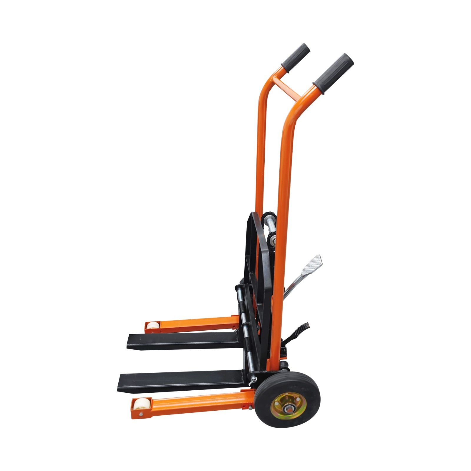 400Lb/200Kg Hand Forklift Truck Manual Push/Pull Winch Stacker Cargo Trolley
