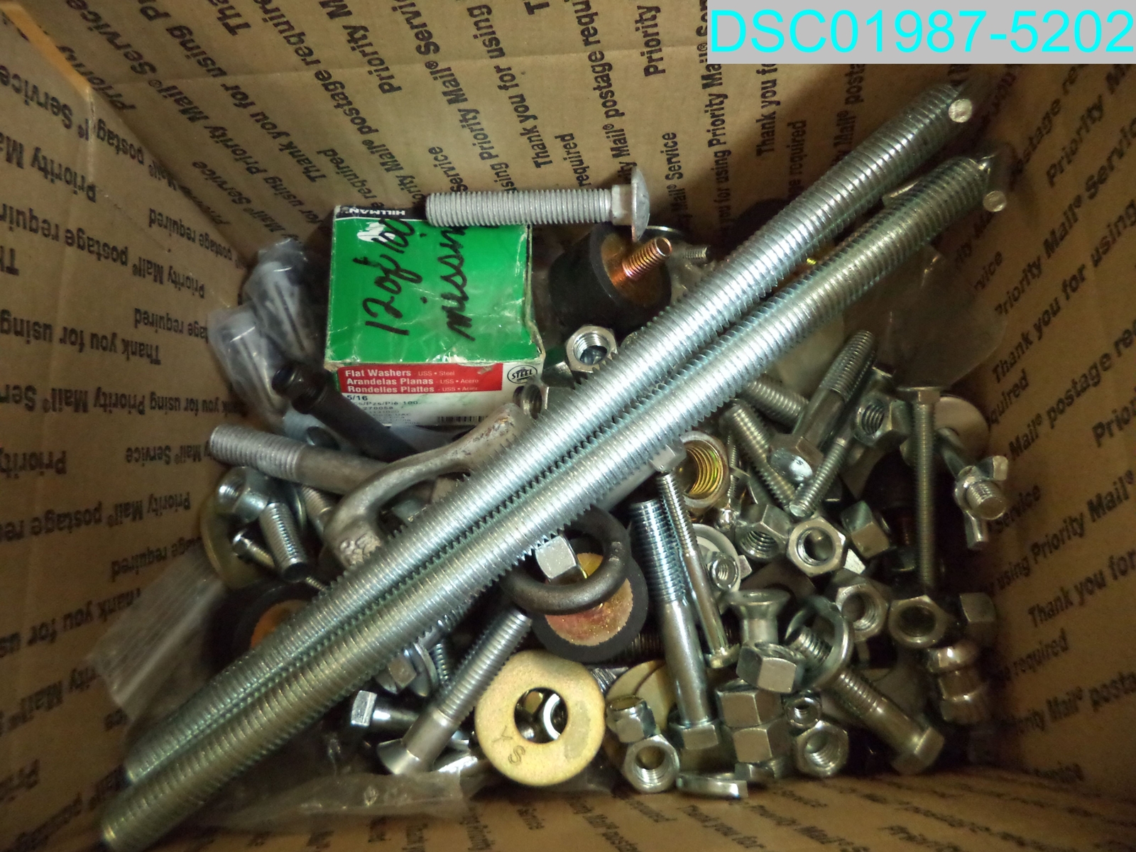 QTY=42 LBS: MIXED LOT OF BOLTS NUTS WASHERS & LOCK WASHERS many types and styles