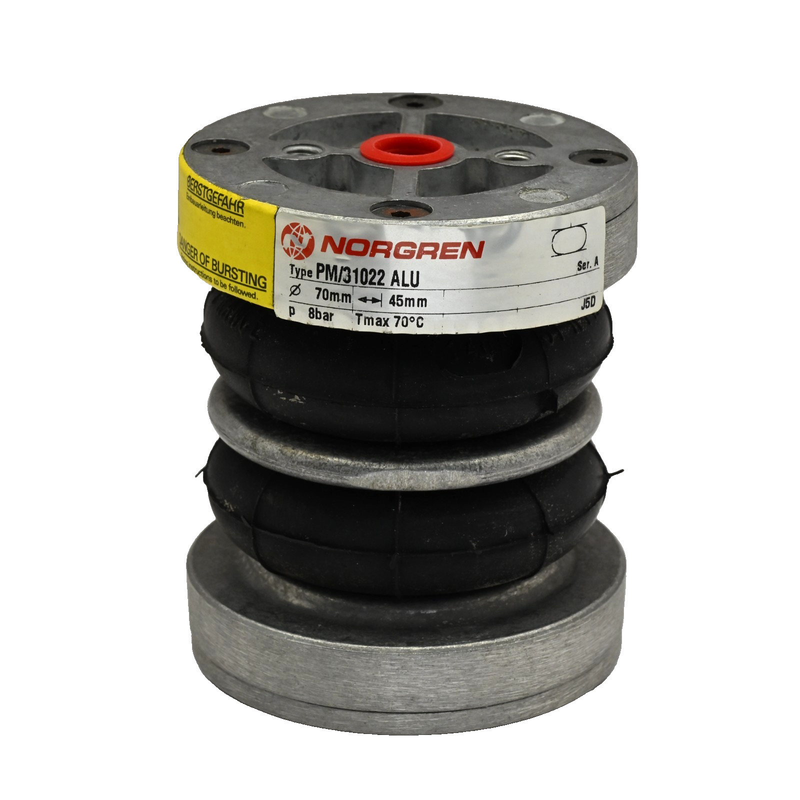 Norgren PM/31022 ALU Air Bellow, 70mm Bore, 45mm Stroke, 8 Bar