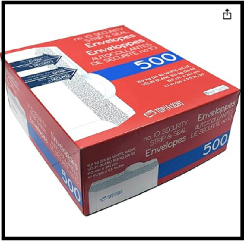 Security Letter White Business Envelopes Self Stick Bulk 500 Peel Seal Tinted