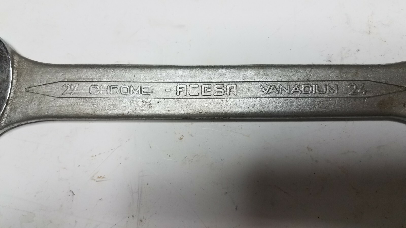 ACESA 702 DOUBLE OPEN ENDED SPANNER, CHROME VANADIUM 27mm X 24mm SPAIN