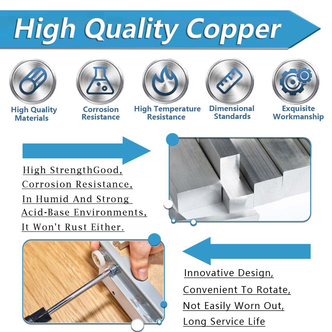 99% Copper Cap Head Screws M3 M4 M5 M6 M8 M10 M12 Hexagon Socket Allen Key Bolts
