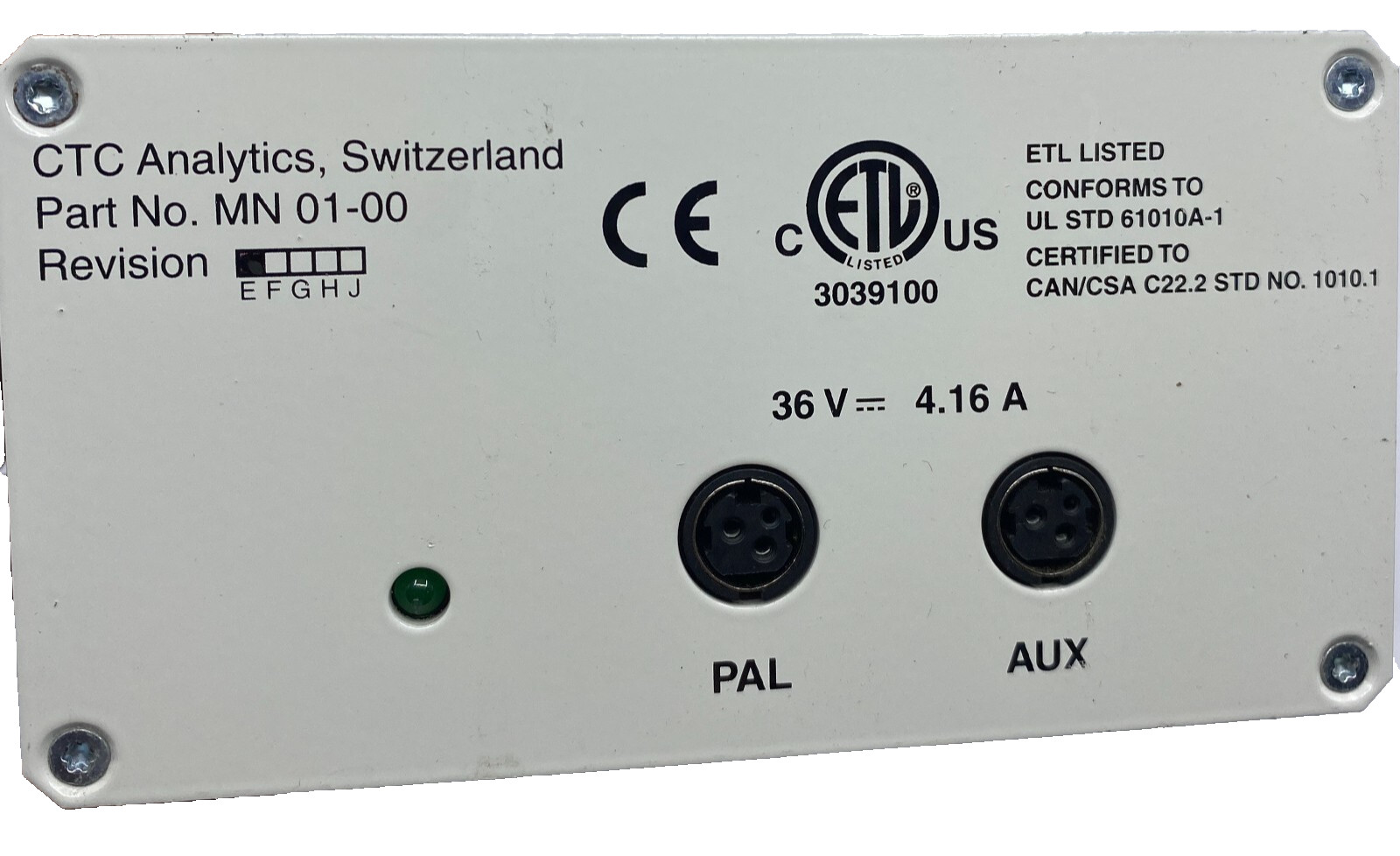 CTC ANALYTICS MN 01-00 PAL SYSTEM POWER SUPPLY MN0100 100V 240V 4A 50/60HZ 🎯