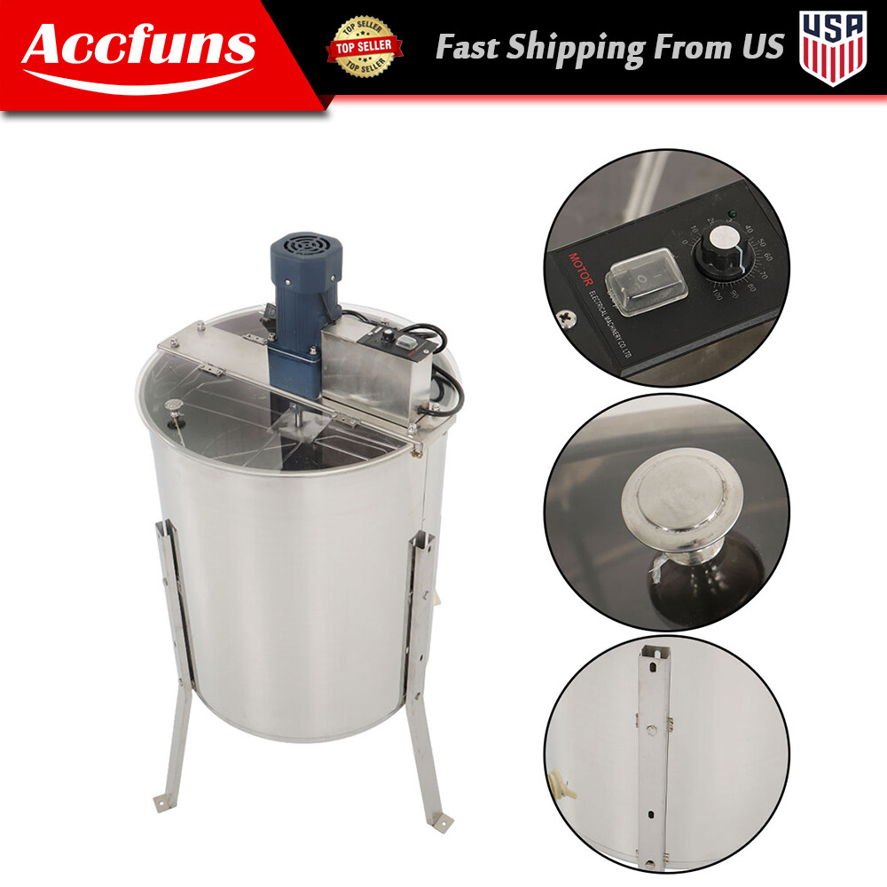 4/8 Frames Electric Honey Extractor Beekeeping Equipment 1300RPM Stainless Steel