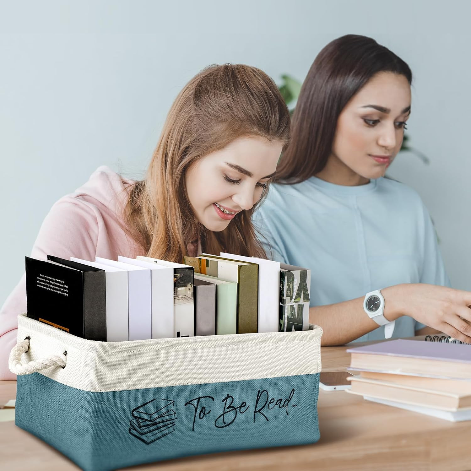 Book Lover Gifts Tbr Book Storage Basket to Be Read List Storage Bin Bookish Acc
