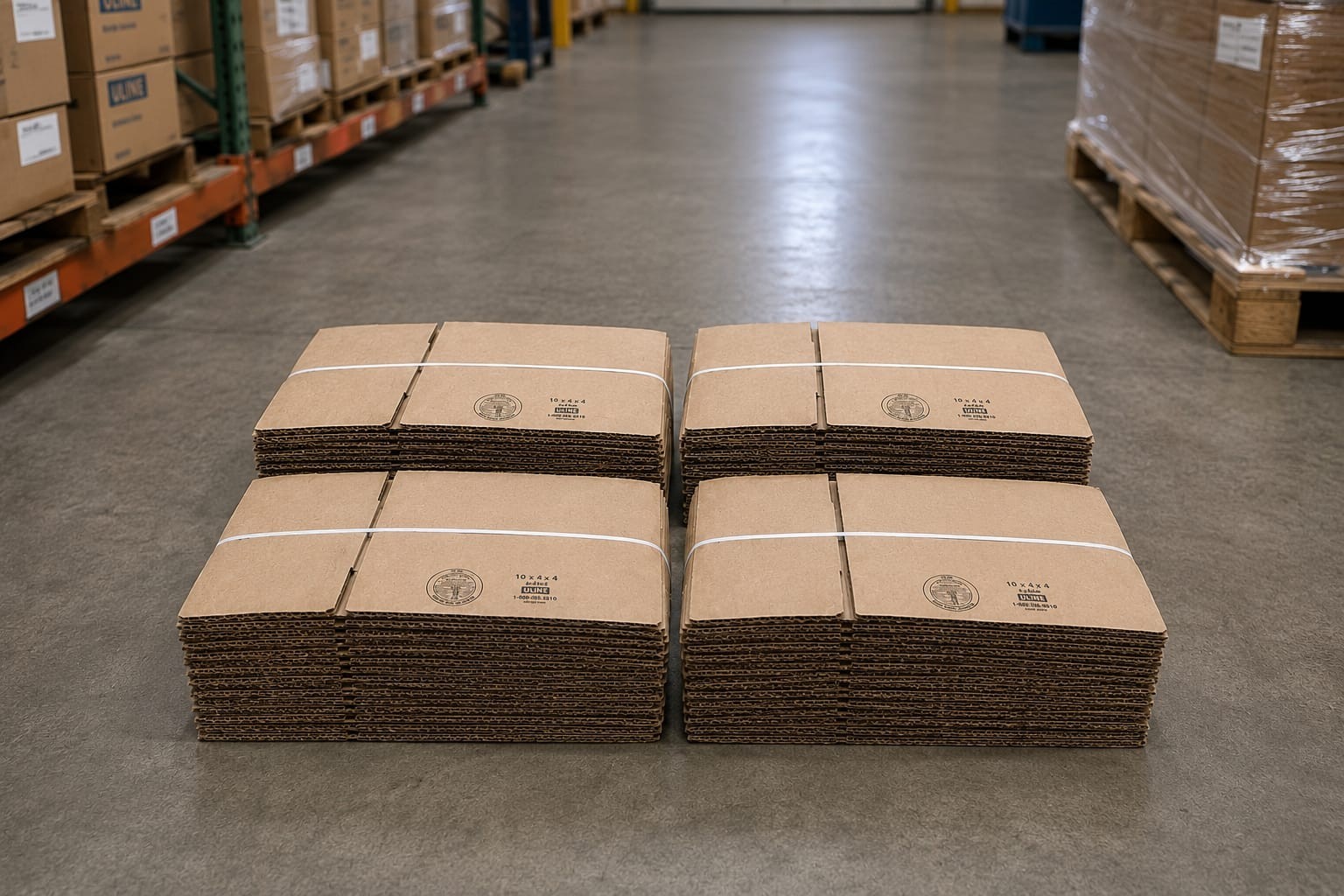 100~ 10x4x4 ULINE Cardboard Box Mailing Shipping Boxes Corrugated Carton S-4466