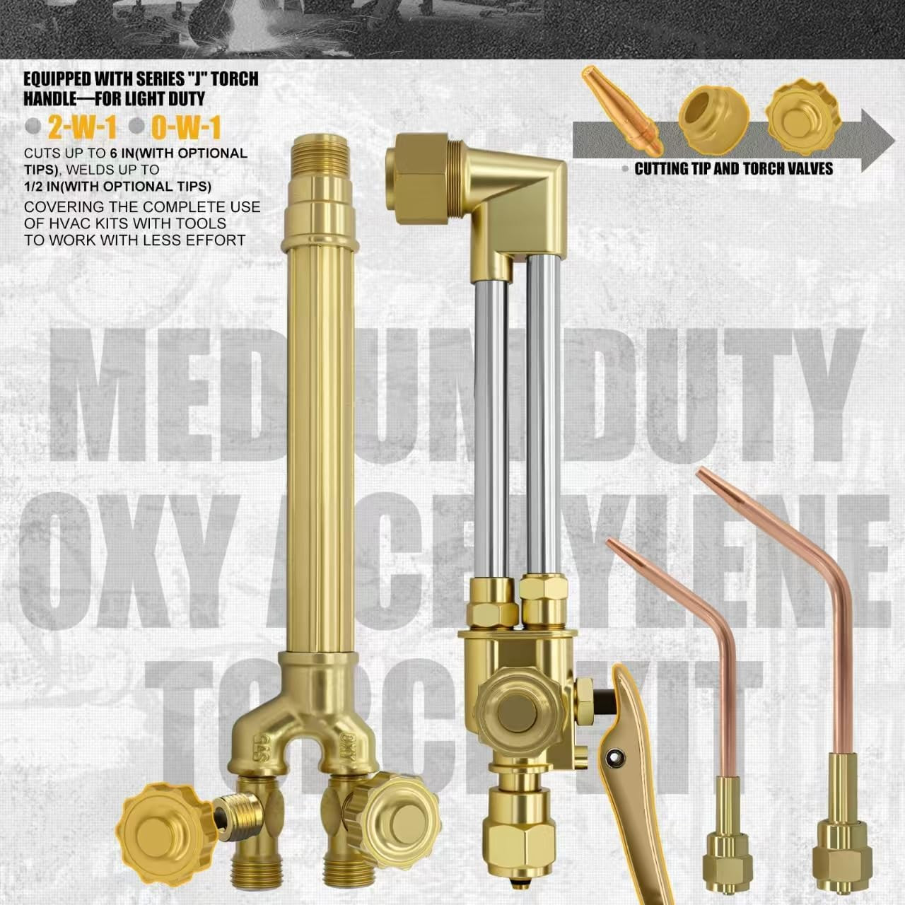 Medium Duty Oxy Acetylene Gas Welding Outfit Tote Kit, Oxygen & Acetylene Cuttin