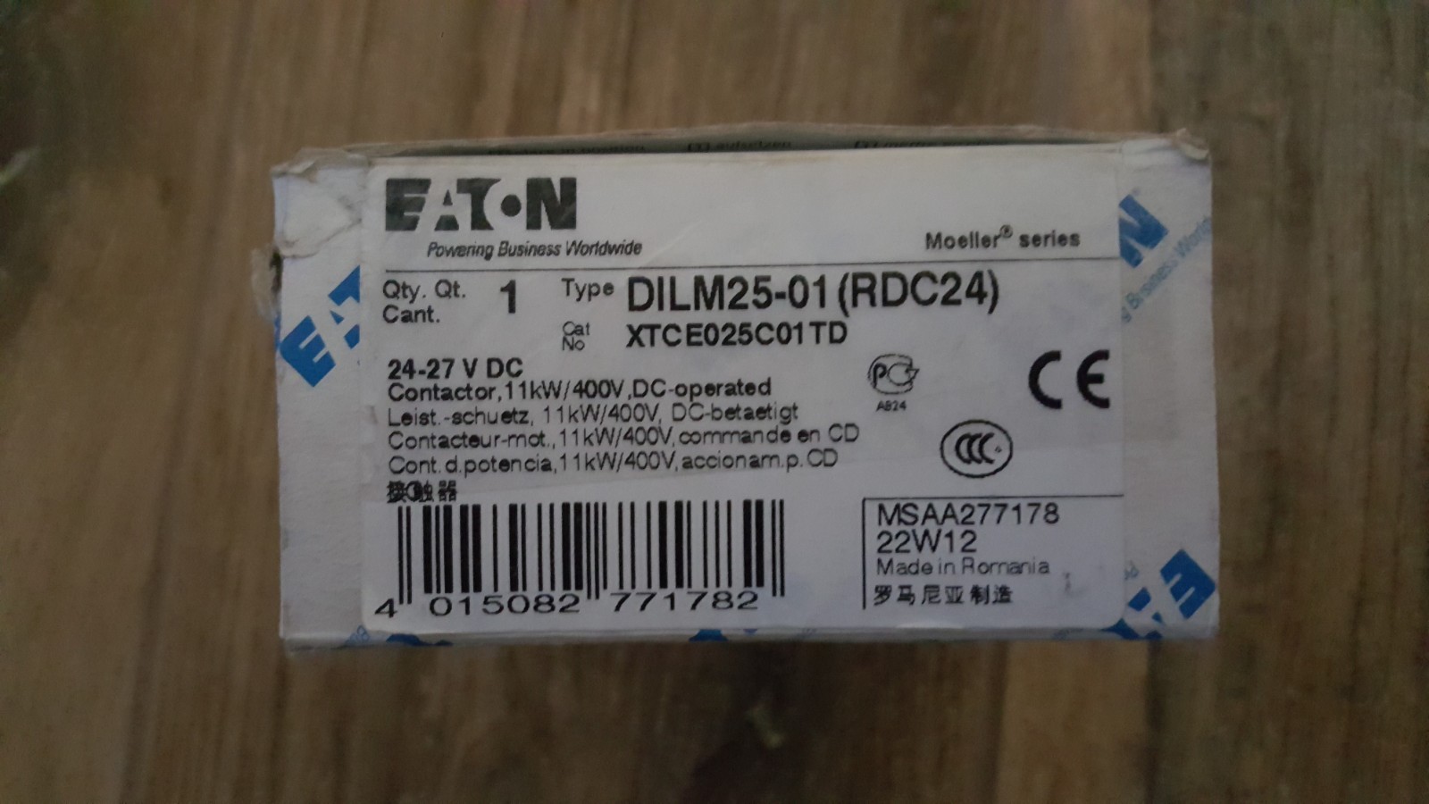 Eaton DILM25-01 (RDC24) XTCE025C01TD Contactor