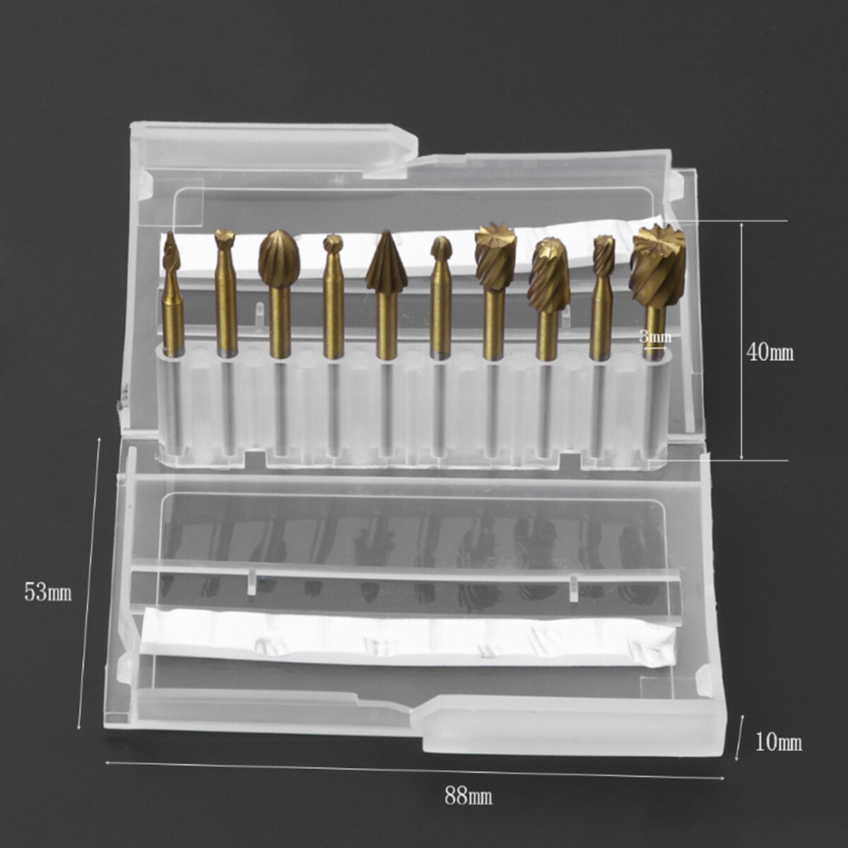 10pcs Tungsten Carbide Burrs Rotary Burr Set 1/4″ Head 1/8 Shank Die Grinder Bit