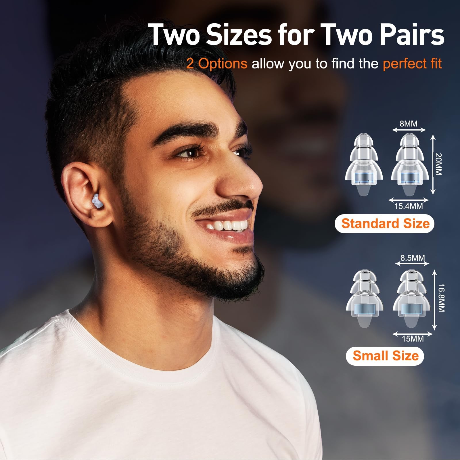 High Fidelity Concert Ear Plugs, Noise Cancelling Silicone Plugs 2 Pairs for