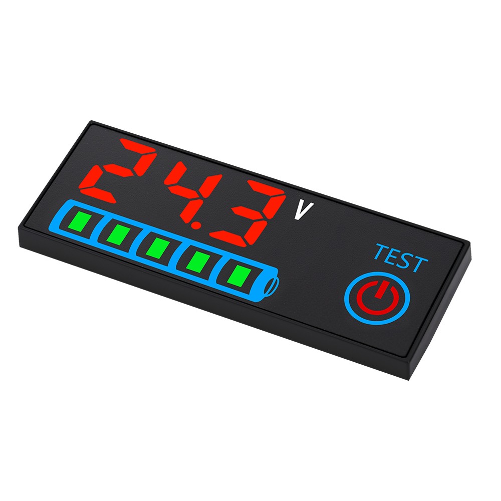 LED Voltage Acid/Li-ion Battery Level Indicator Display Panel w/Power-Off Memory