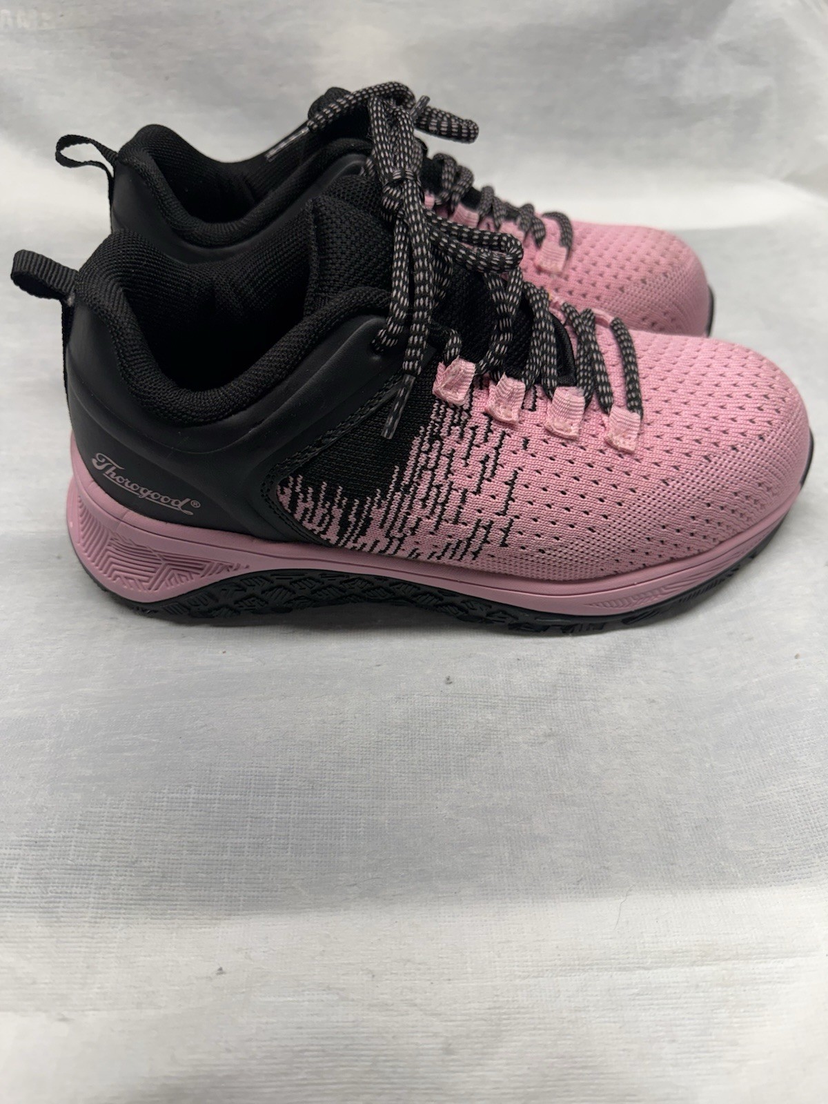 Thorogood Women’s Pink/Black Lace Up Safety Shoes Composite Toe Size 6.5 Wide