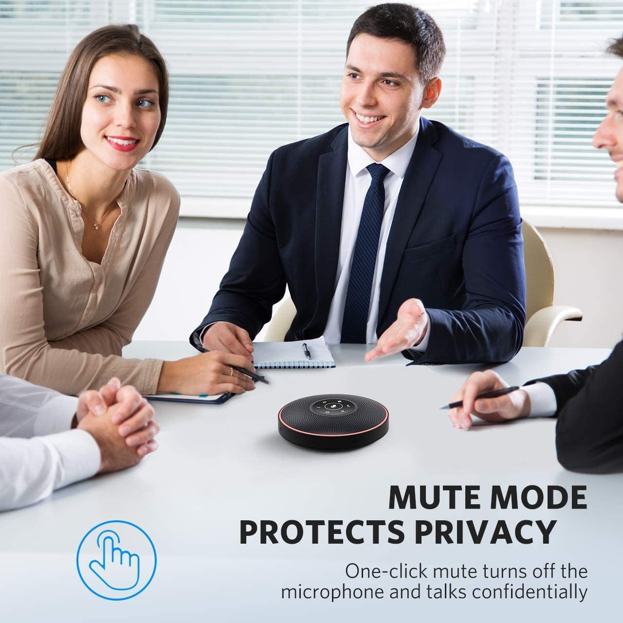 Bluetooth Speakerphone M2 Black Conference Speaker for 5-8 People Business Confe