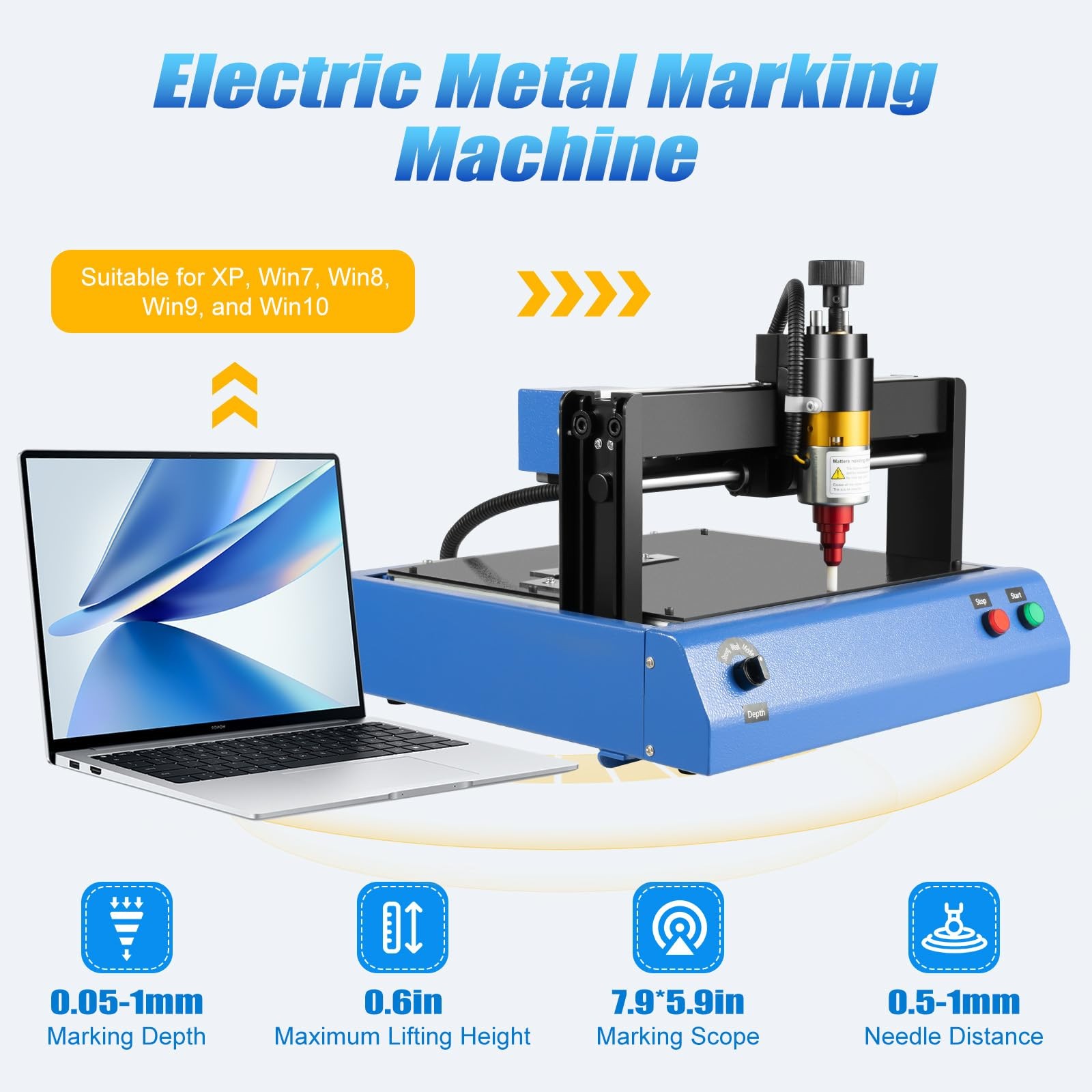 110V 400W Electric Marking Machine 200x150mm Metal Nameplate Engraver Windows