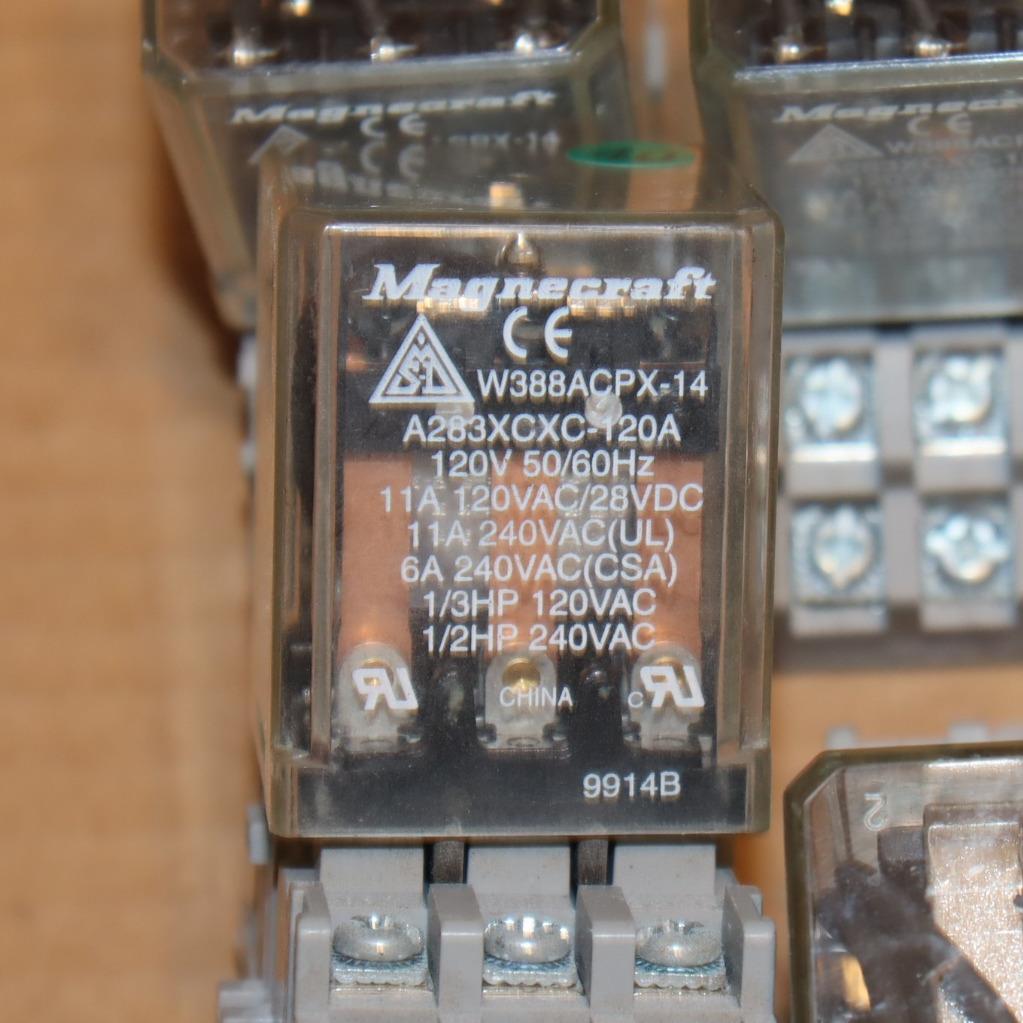 One Magnecraft W388ACPX-14 A283XCXC-120A Cube Relay w/Base Socket