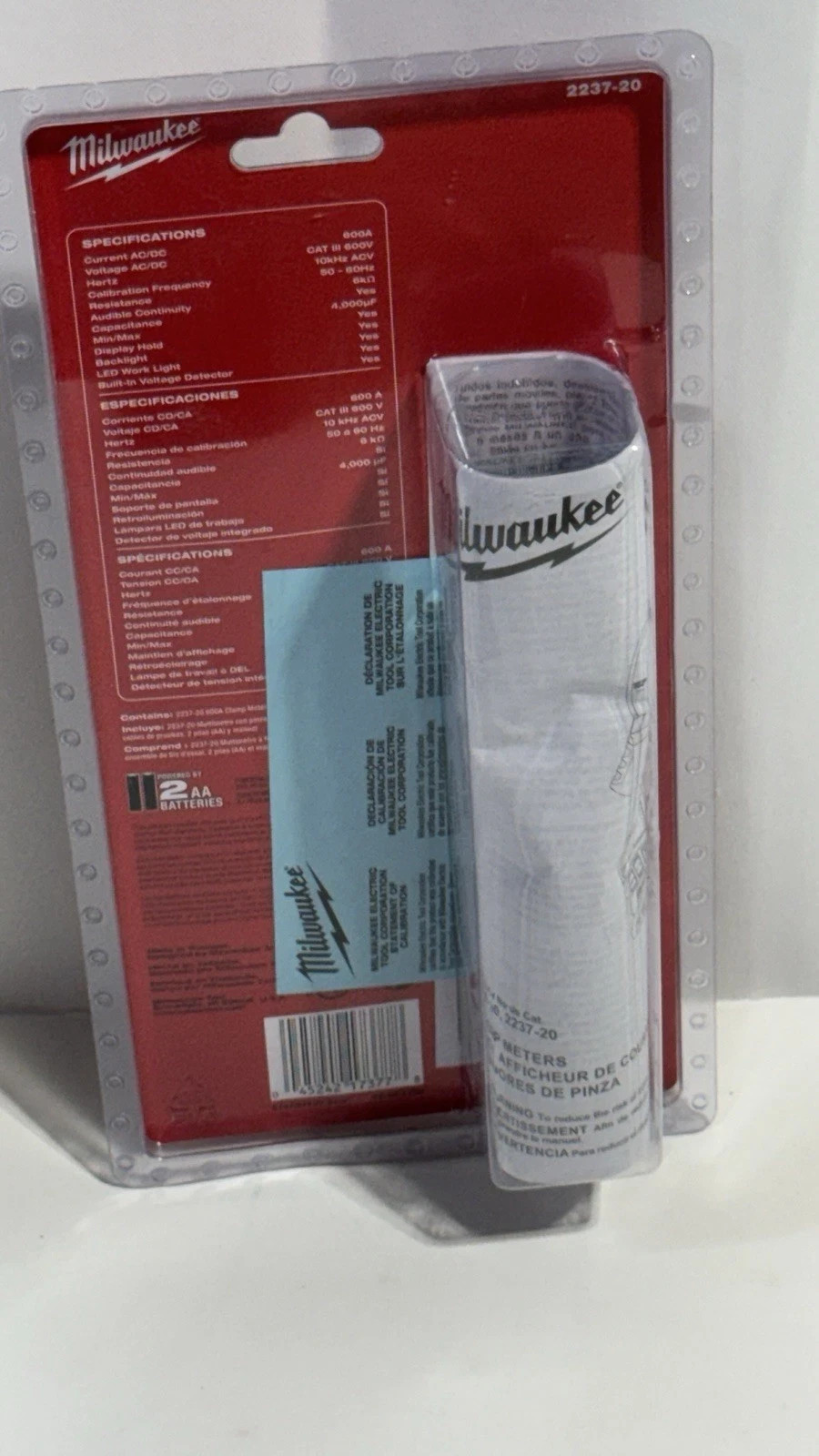 MILWAUKEE (2237-20) 600A AC/DC Digital Clamp Meter CAT III NEW FAST FREE SHIP