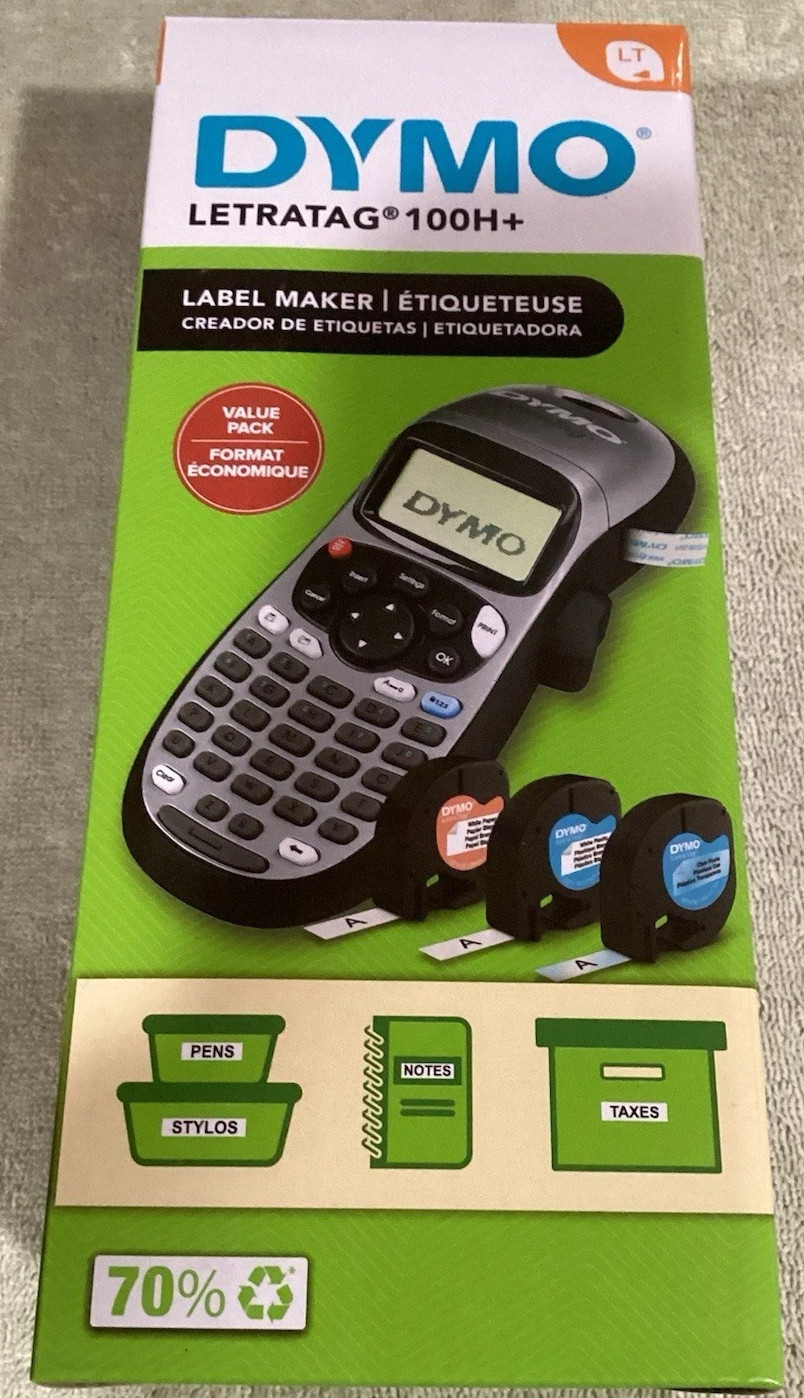 DYMO Portable Printer Handheld Label Maker Black Silver Letratag 100H+ New
