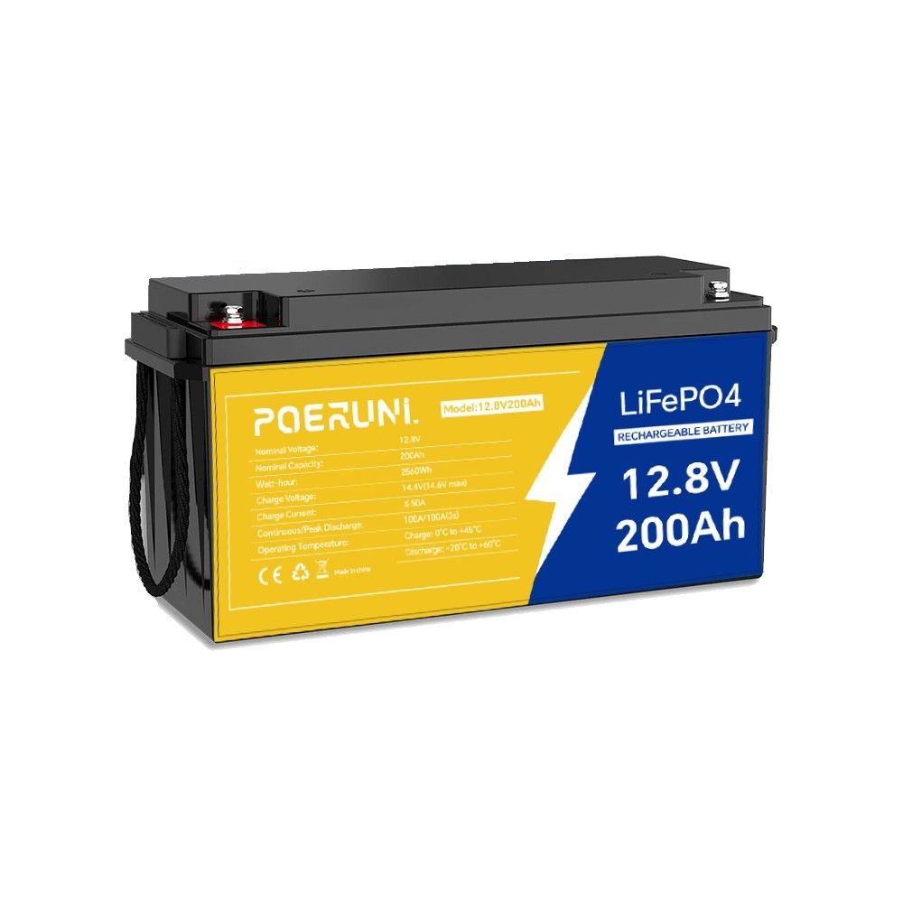 12V 200Ah LiFePO4 Lithium Battery for Solar Back Up System Marine Build in BMS